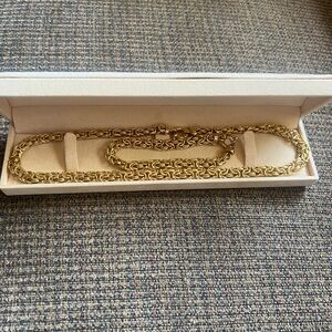 18K Gold-Bonded Sterling“Veronese” Italian Byzantine Necklace & Bracelet